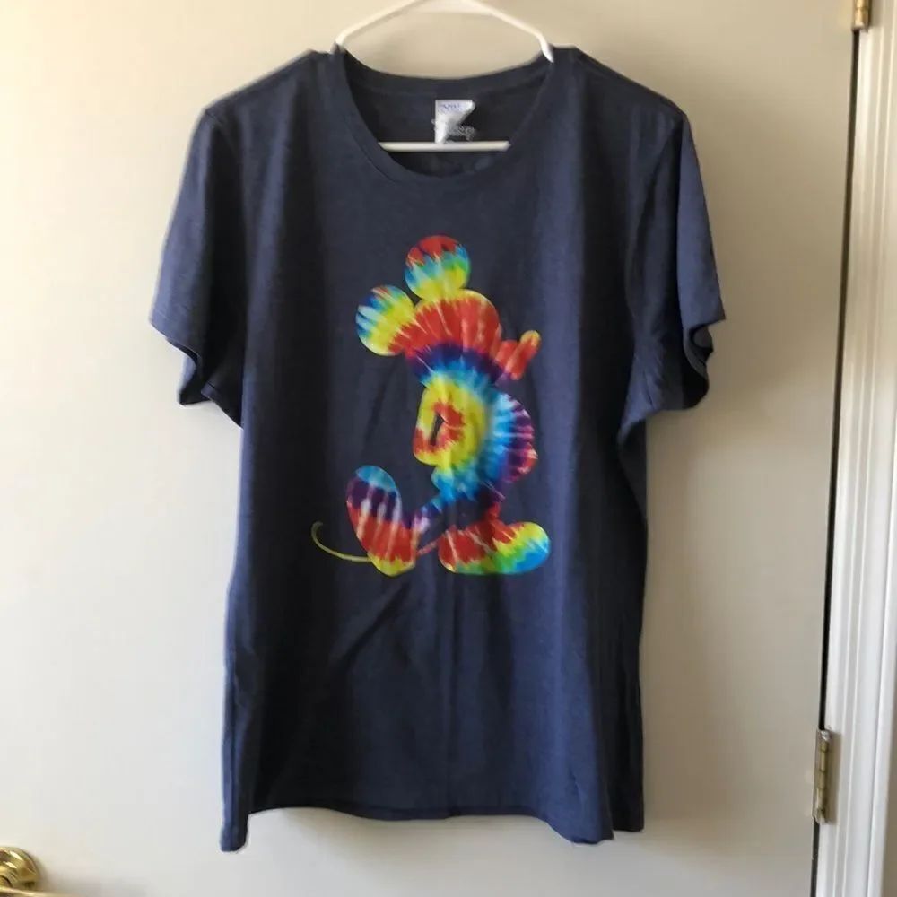 Port & Company Disney Tie-dye Mickey T-shirt Size XL GUC Blue